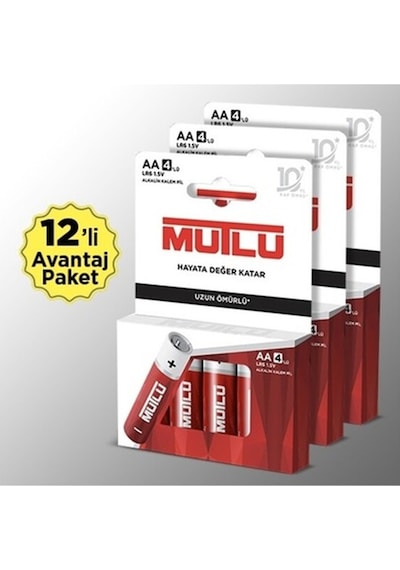 Alkalin Aa Kalem Pil, 1,5 V Lr06, 12 Li Paket