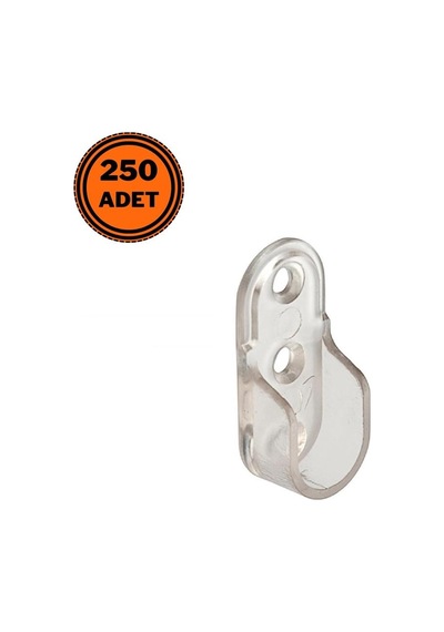 250 Adet Metali Oval Dolap Askı Borusu Flanşı Şeffaf