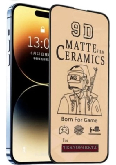 Apple Uyumlu iPhone 13 Promax Mat Seramik Nano Kırılmaz Ekran Koruyucu - Anti Static - Parmak İzi Bırakmaz