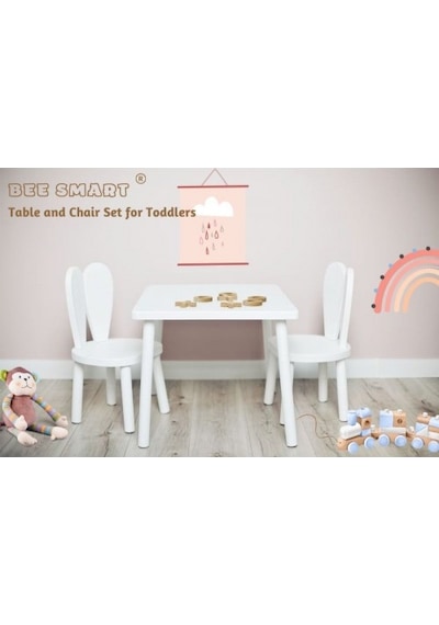 Bee Smart Ms-24 Full Beyaz Sandalye Seti 1 Masa 2 Sandalye BEESMART.006 Diğer