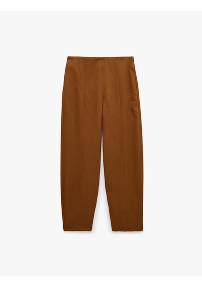 Koton Cepli Barrel Fit Keten Pantolon Kahverengi 6sak40377pw Kahve