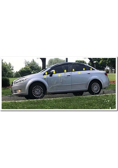 Fiat Linea Krom Cam Çıtası 2006-2018 8 Parça Paslanmaz Çelik