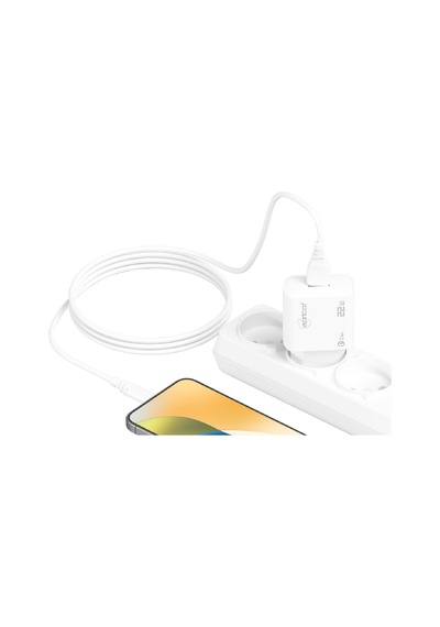 Apricot Apc-u422t 22w Type-c Kablolu Beyaz Hızlı Ev Şarj Adaptörü Set Şarj Cihazı