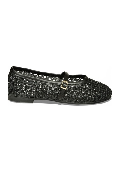 Fox Shoes Y267272709 Siyah Örgü File Görünümlü Kadın Babet Siyah