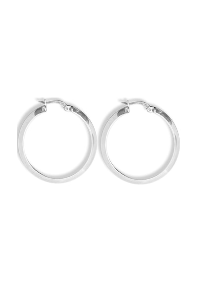 Oya Silver Yarım Ay Gümüş Kadın Halka Küpe 3.7x3.7cm