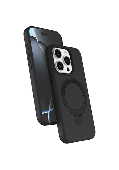 Apple iPhone Uyumlu  15 Pro Max Uyumlu Regal Magsafe Standlı Kapak - Siyah