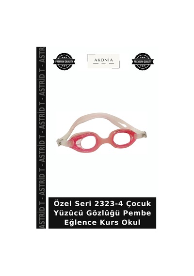 Özel Seri 2323-4 Çocuk Yüzücü Gözlüğü Pembe Eğlence Kurs Okul