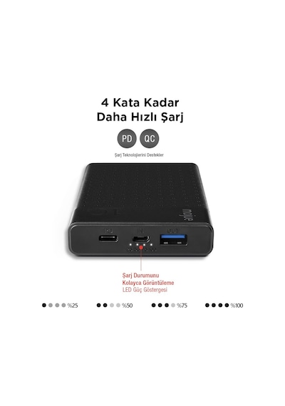 Mojue By Ttec Pb07 10.000mah 20w Pd-qc Usb-c Apple Uyumlu iPhone Hızlı Şarj Teknolojili Akım Korumalı Powerbank