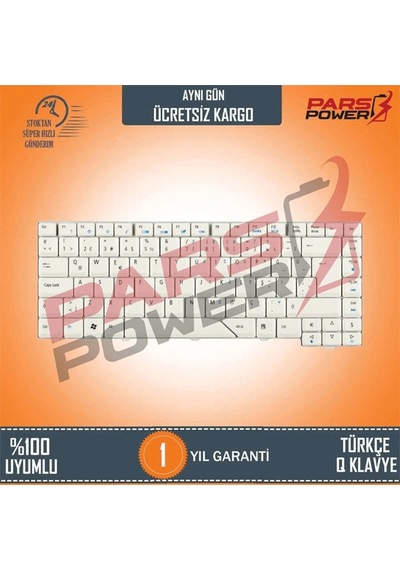 Acer Uyumlu Aspire 5530,5530G, 5700, 5710, 5710G Notebook Klavye (TR) (Pars Power) Gri 815432