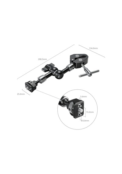 Smallrig 5310 Magic Arm Yengeç Şeklinde Kelepçeli 7'' Siyah