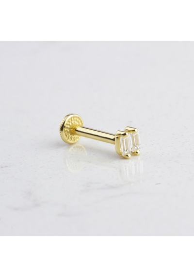 Glorria Altın Çift Baget Tragus Piercing Sarı