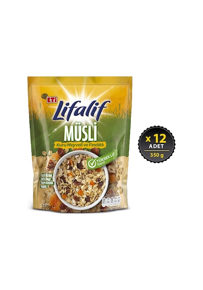 Eti Lifalif Kuru Meyveli ve Fındıklı Müsli 12 x 350 G