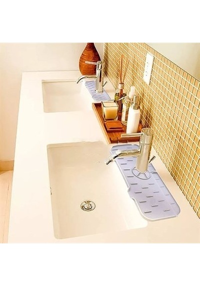 BUFFER® Lavabo İçin Silikon Esnek Mat Musluk Sapı Damlama Tutucu