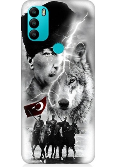 General Mobile Gm 21 Plus Uyumlu Atatürk Kurt Ve Bayrak Desenli Silikon Kılıf