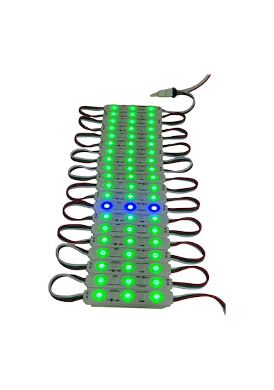Samsung Rgb Led 3'lü Modül Ws2811 Bireysel Adreslenebilir Işık 5050 Smd Dc 12v Su Geçirmez Ip65 Mağaza Pencere Vitrin Yapışkanlı RGB