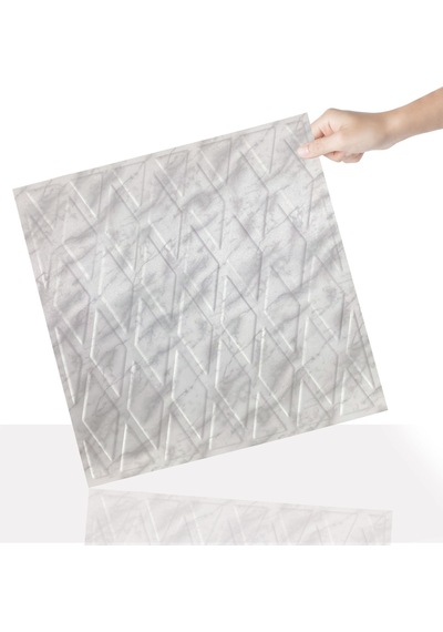 3 Boyutlu Duvar Paneli Kabartmalı Baklava Desen Pvc 41x41 Cm/ 6 Adet /1 M² Mermer