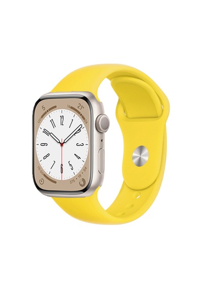 Forzacase Apple Uyumlu  Watch 10 Series 46mm İle Silikon Kordon Kayış - Fc005 Sarı