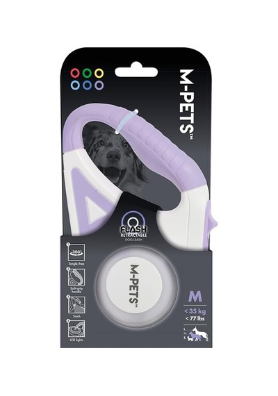 M-pets Flash Ledli Otomatik Gezdirme Şerit 5mt/purple Çok Renkli