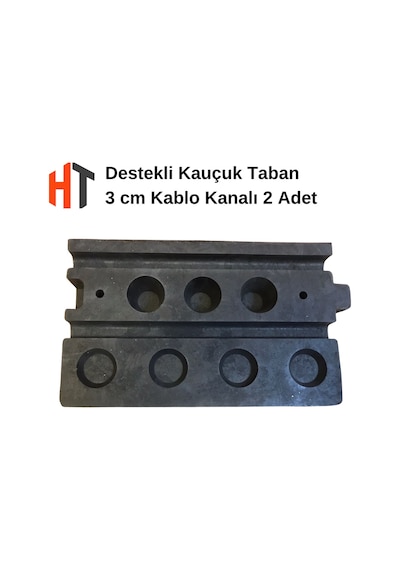 10 Cm Kauçuk Rampa Seti 3 Metre - Otopark Rampası, Kablo Kanallı, Kaldırım Rampası 50 X 30 X 10 Cm