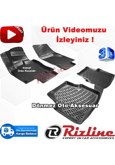 Skoda Octavia 3D Paspas Havuzlu Siyah 2013-2020 Arası Rizline N11.33434