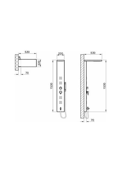 VitrA  A45807 Mds Shake Masajlı Duş Sistemi Beyaz 153 x 022 Krom