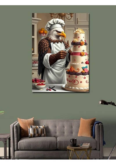 Kanvas Tablo Kartal Pastacı Ustalığı 100cmx140cm