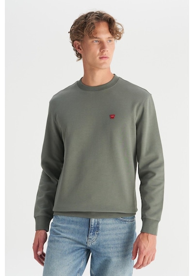 Wrangler Erkek Patch Logo Sweatshirt Khaki Çok Renkli
