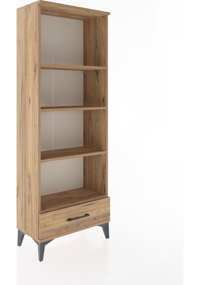 Arges Dolap 4 Raflı Tek Çekmeceli 60x30x163 Çam-çam Çam