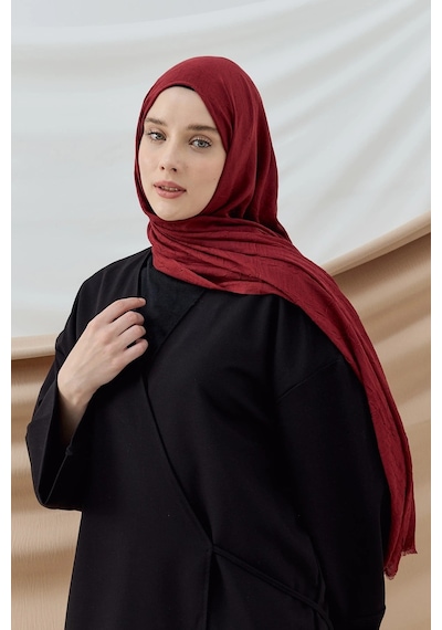Deserto Fashion Bambu Şal Düz Renk-3537 bordo