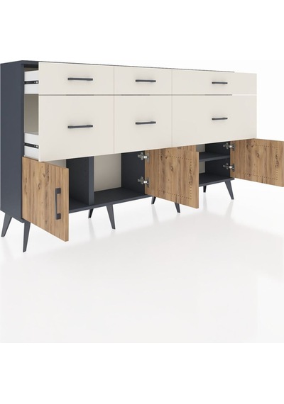 Arges Konsol Tek Raflı 6 Çekmeceli 4 Kapaklı 176x30x99 Antrasit-çam/aytaşı Atlas Çam/aytası - Antrasıt Arges Konsol Tek Raflı 6 Çekmeceli 4 Kapaklı 176x30x99 Antrasit-çam/aytaşı Atlas Çam/aytası - Antrasıt