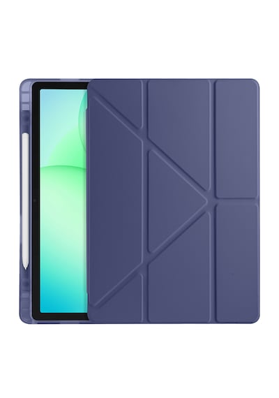 Samsung Galaxy Uyumlu Tab A11 Plus Kılıf Tri Folding Kalem Bölmeli Katlanabilir Standlı Pu Deri Yumuşak Kapak