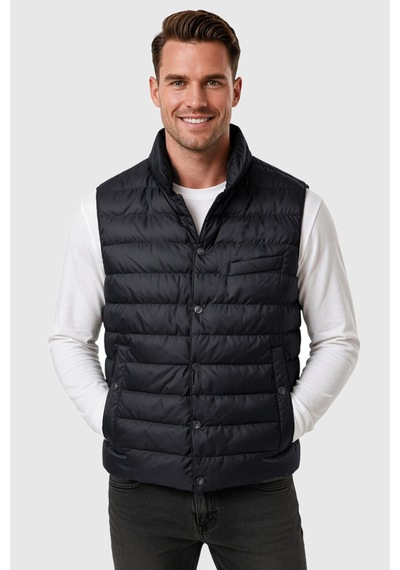 Rizzup Erkek Slim Fit Su Ve Rüzgar Geçirmez Lacivert Şişme Yelek Dik Yaka Çıtçıtlı 2701708