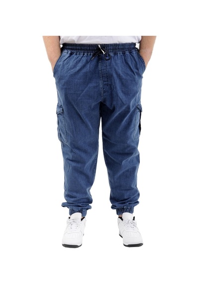 Mode Xl Büyük Beden Erkek Kot Jogger Kargo Cepli Toronto 23917 Mavi Mavi