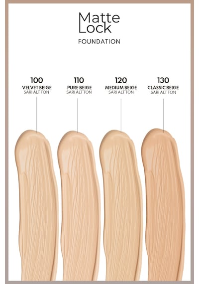 Note Matte Lock Foundation 130 Classic Beige Spf 50 Yoğun Kapatıcı Mat Bitişli Fondöten