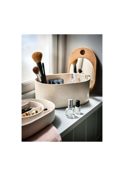 Ikea Saxborga Aynalı Düzenleyici Kutu Seti 4'lü 17 X 24 X 14 Cm Bej - Kahverengi