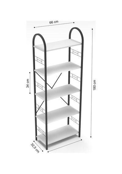 Metal Kitaplık Atlantik Çam 180 Cm