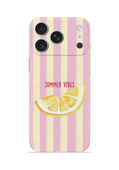 Apple iPhone Uyumlu 17 Pro Max Vorian İnce Kamera Korumalı Mika Kılıf Summer Vibes Lemon Summer Vibes Lemon Mika