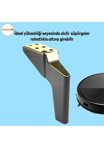 Logan 19 Cm Siyah Altın 4 Adet Set Mobilya Tv Ünitesi Konsol Koltuk Kanepe Destek Ayağı Ayakları M8 6395751