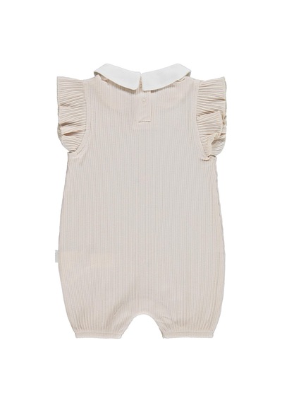 Civil Baby Çiçek Nakış 6-18 Ay Tulum - Bej