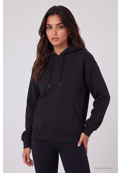 TOMMYLIFE Standart Kapüşonlu 3lü Paket Siyah-ekru-soft Vişne Kadın Sweatshirt - 97321 Siyah - Ekru