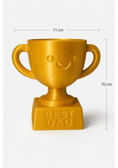 Best Dad Yazılı Babalar Günü Hediyesi Dekoratif Kupa Biblo, Babaya Özel Masa Üstü Ödül Kupası Tasarımlı Anlamlı Hediye 11x10 Cm