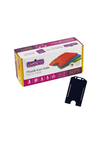 Lamiess Lms 217 Dikey Plastik Kart Kabı Siyah 50'Li