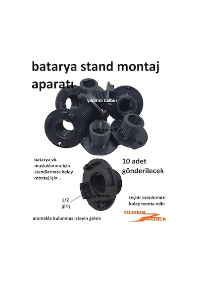 10 ADET BATARYA STANDI MONTAJ APARATI MUSLUK BAĞLAMA TEŞHİR ÜRÜN