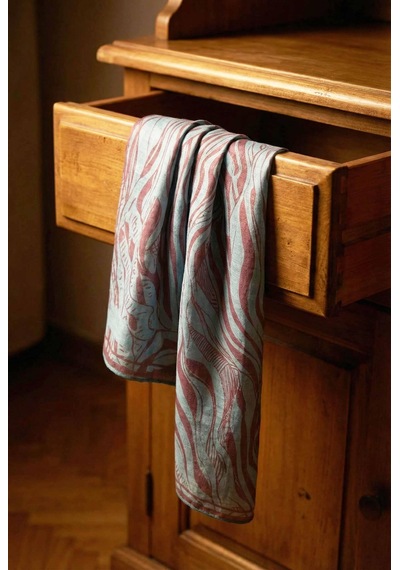 Silk Home Pamuk Karışımlı Eşarp Mavi Lila Zebra Desen Soft Dokulu Kaymaz 90x90 Çok Renkli