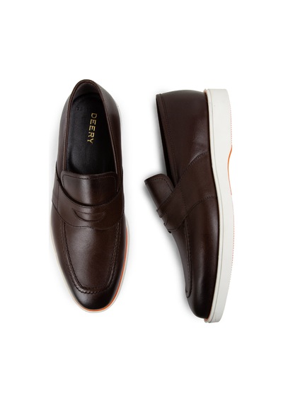 Deery Hakiki Deri Kahverengi Erkek Loafer Ayakkabı - 01960mkhvc01 Kahverengi