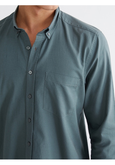 Lcwaıkıkı Classic Yeşil Regular Fit Oxford Erkek Gömlek
