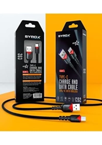 Syrox C92 2.0 Mah Type-c 1 Mt Gül Desenli Kablo Araç Şarjı, Standart