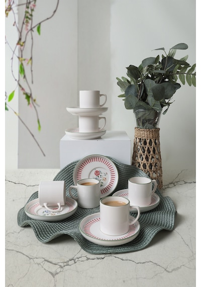 Keramika Rose Line Nordic Kahve Takımı 12 Parça 6 Kişilik 22910