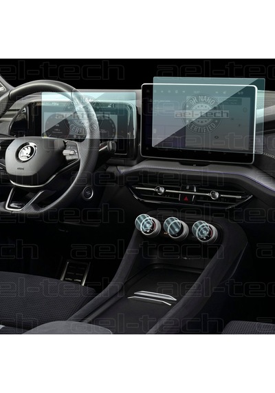 Skoda Kodiaq Uyumlu 13 İnç Navigasyon Dijital Gösterge Ve Klima İç Ekran 9h Nano Ekran Koruyucu 3lü Set