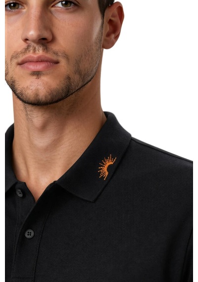 Arma Ar-ma Erkek Polo Yaka Tişört Baskisiz Basic Örme Kumaş Regular Fit %100 Pamuk 30/1 Çift Toplama Penye Pike Y31374358302 Siyah-s1